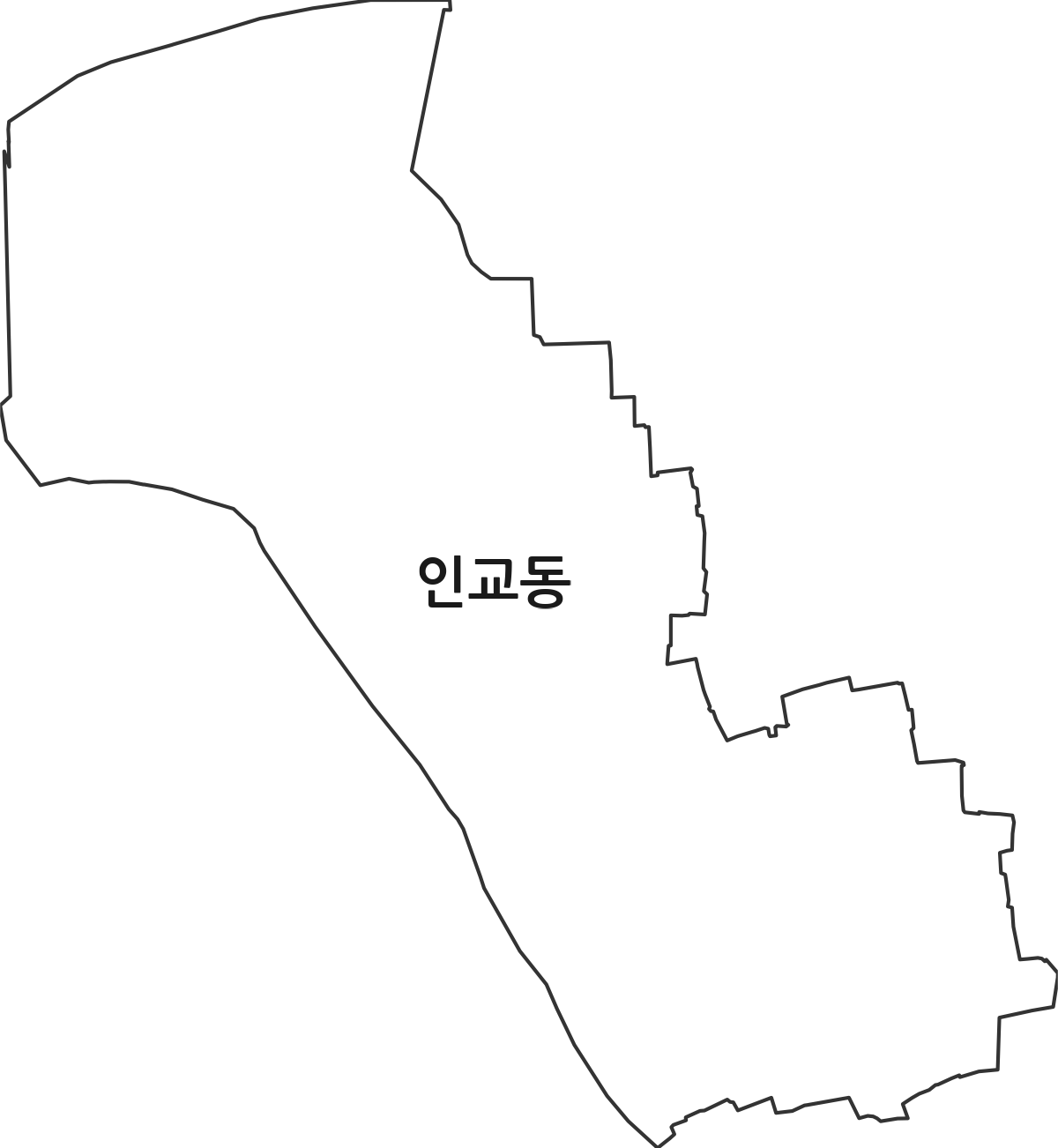 대구광역시 중구 인교동 법정동 행정구역 경계 지도