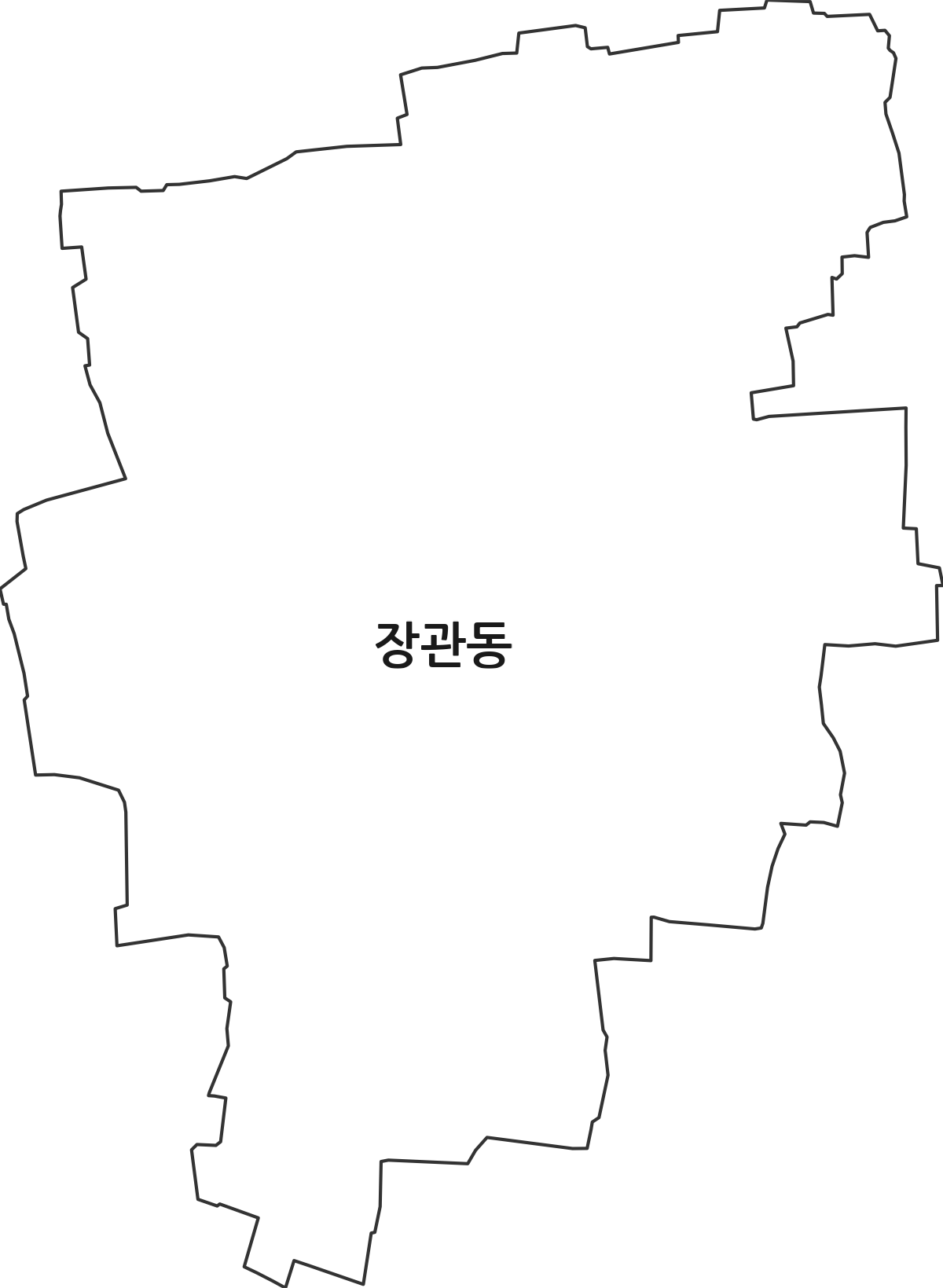 대구광역시 중구 장관동 법정동 행정구역 경계 지도