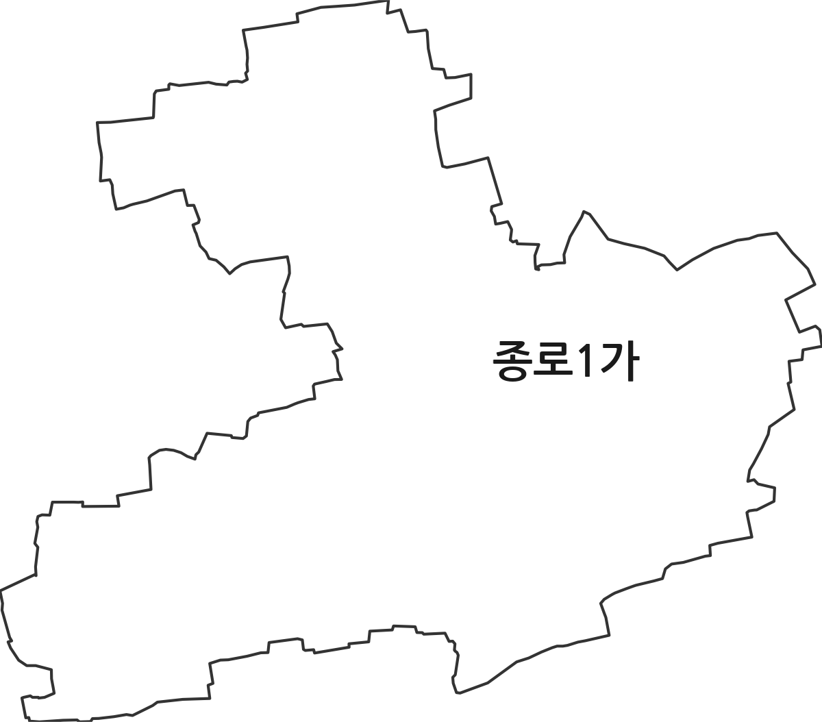 대구광역시 중구 종로1가 법정동 행정구역 경계 지도