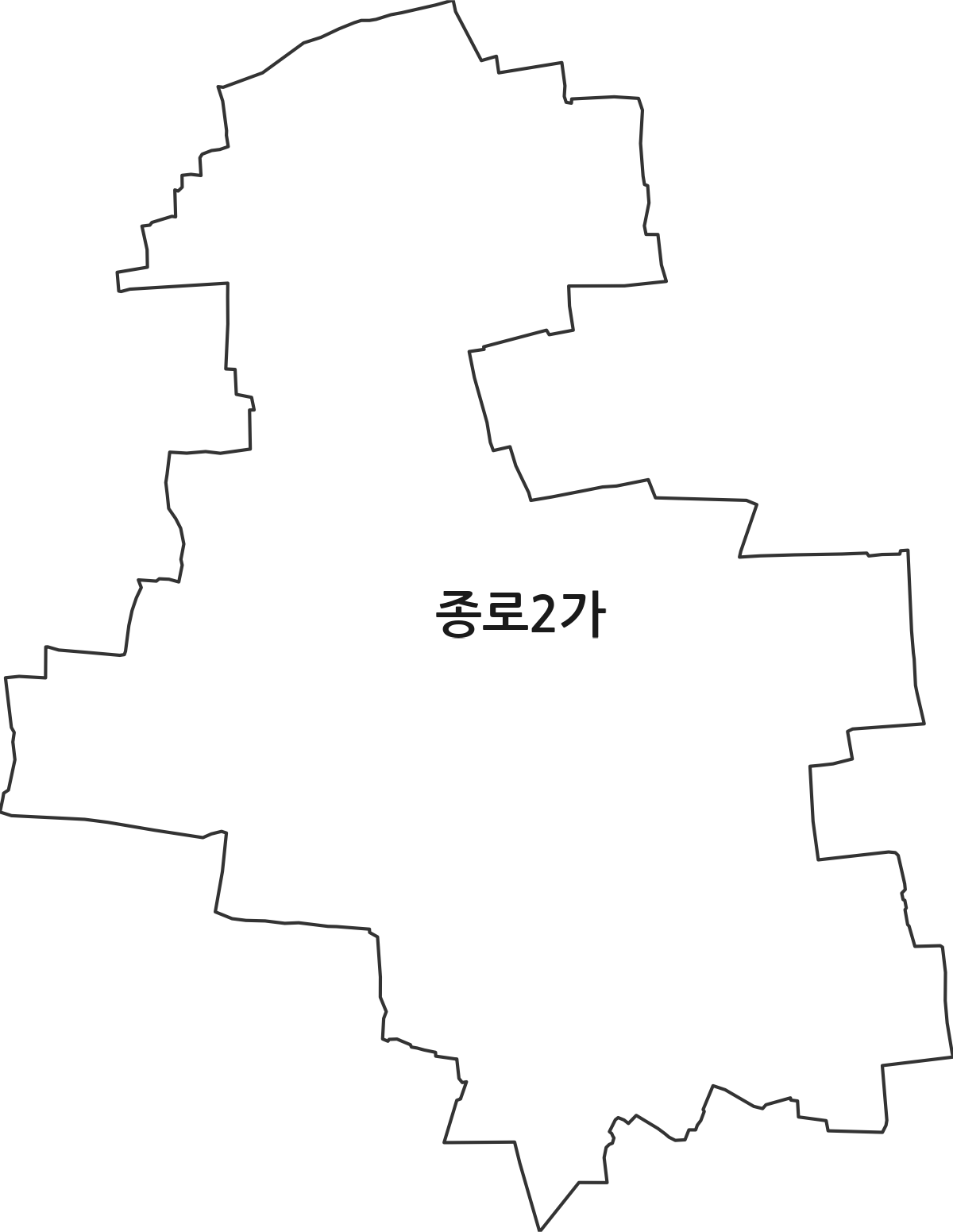대구광역시 중구 종로2가 법정동 행정구역 경계 지도