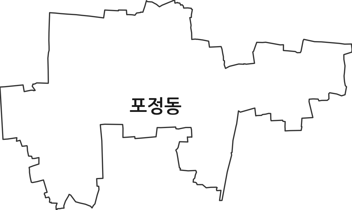 대구광역시 중구 포정동 법정동 행정구역 경계 지도