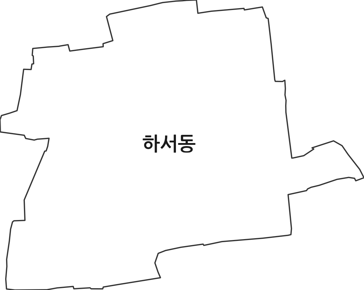 대구광역시 중구 하서동 법정동 행정구역 경계 지도