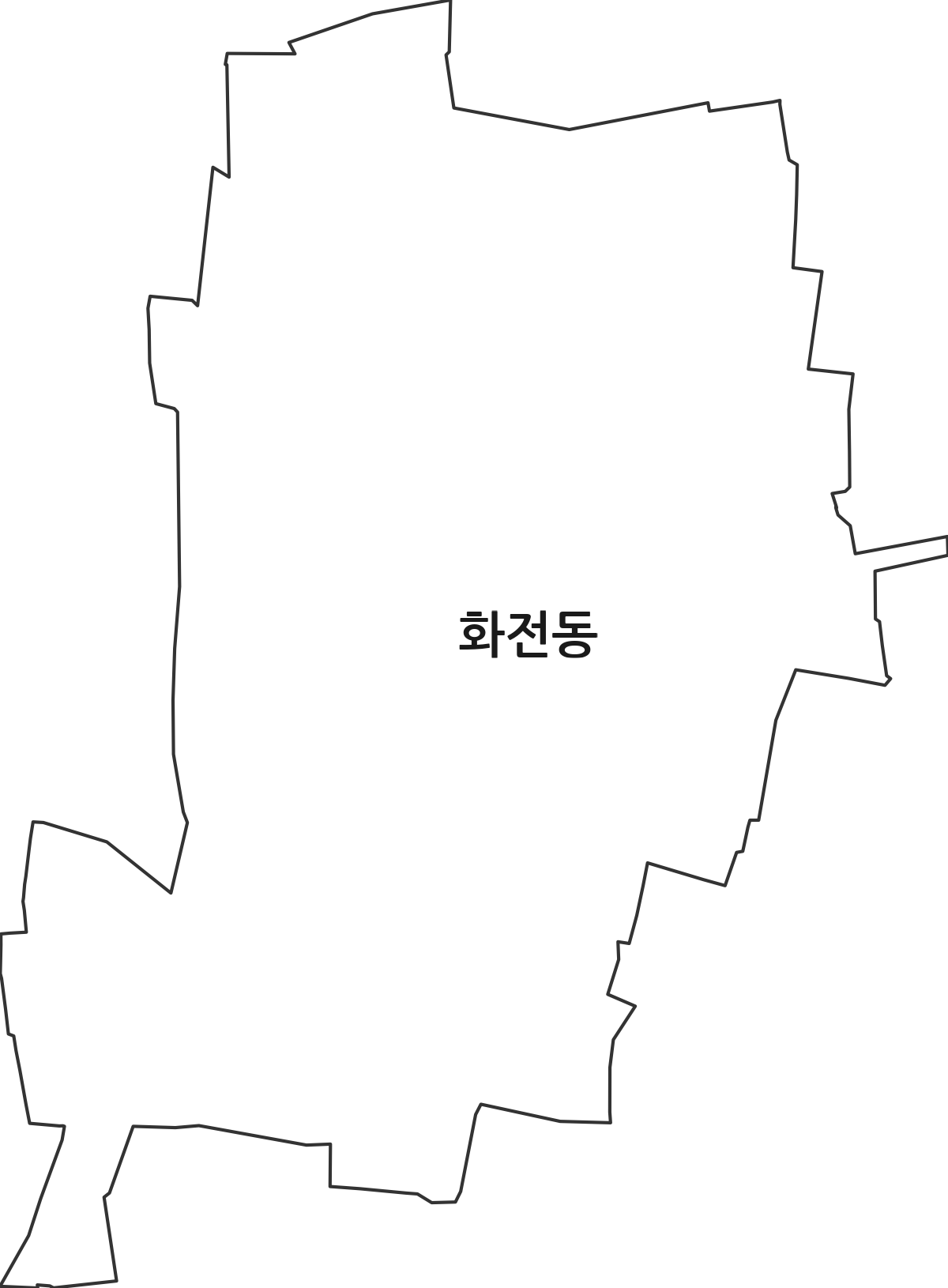 대구광역시 중구 화전동 법정동 행정구역 경계 지도