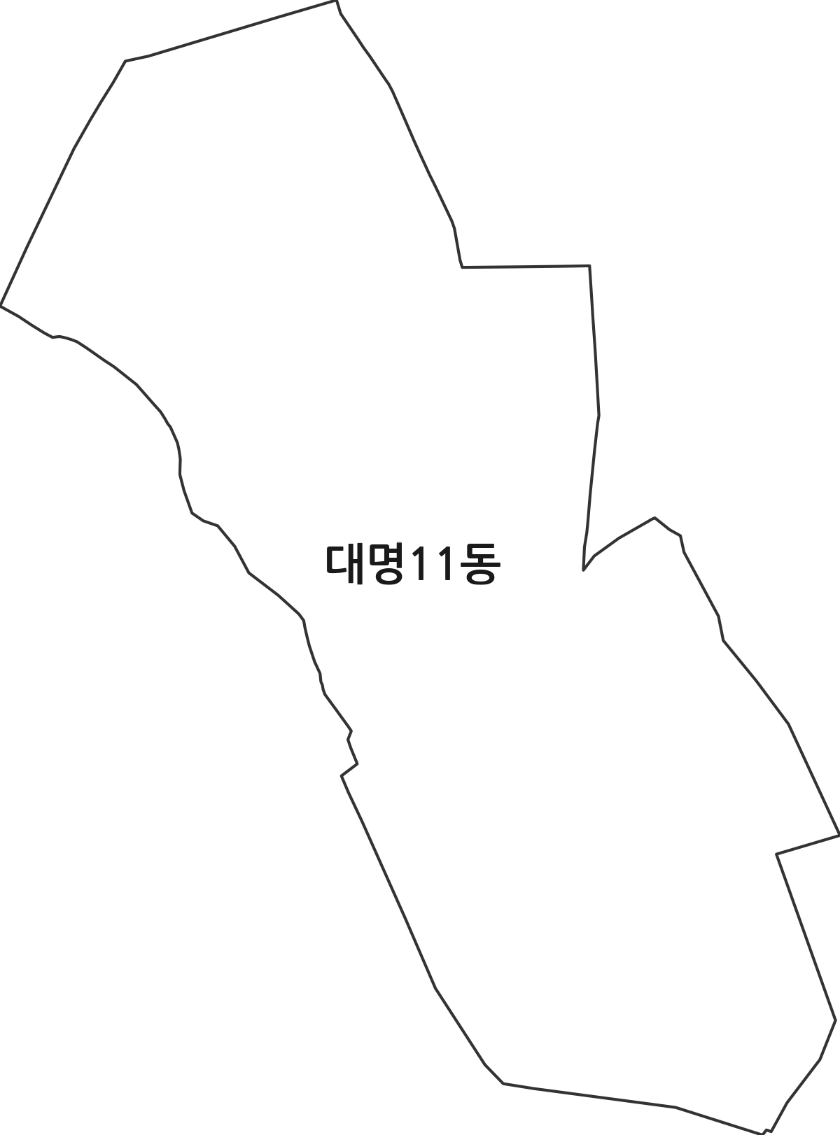 대구광역시 남구 대명11동 행정동 행정구역 경계 지도