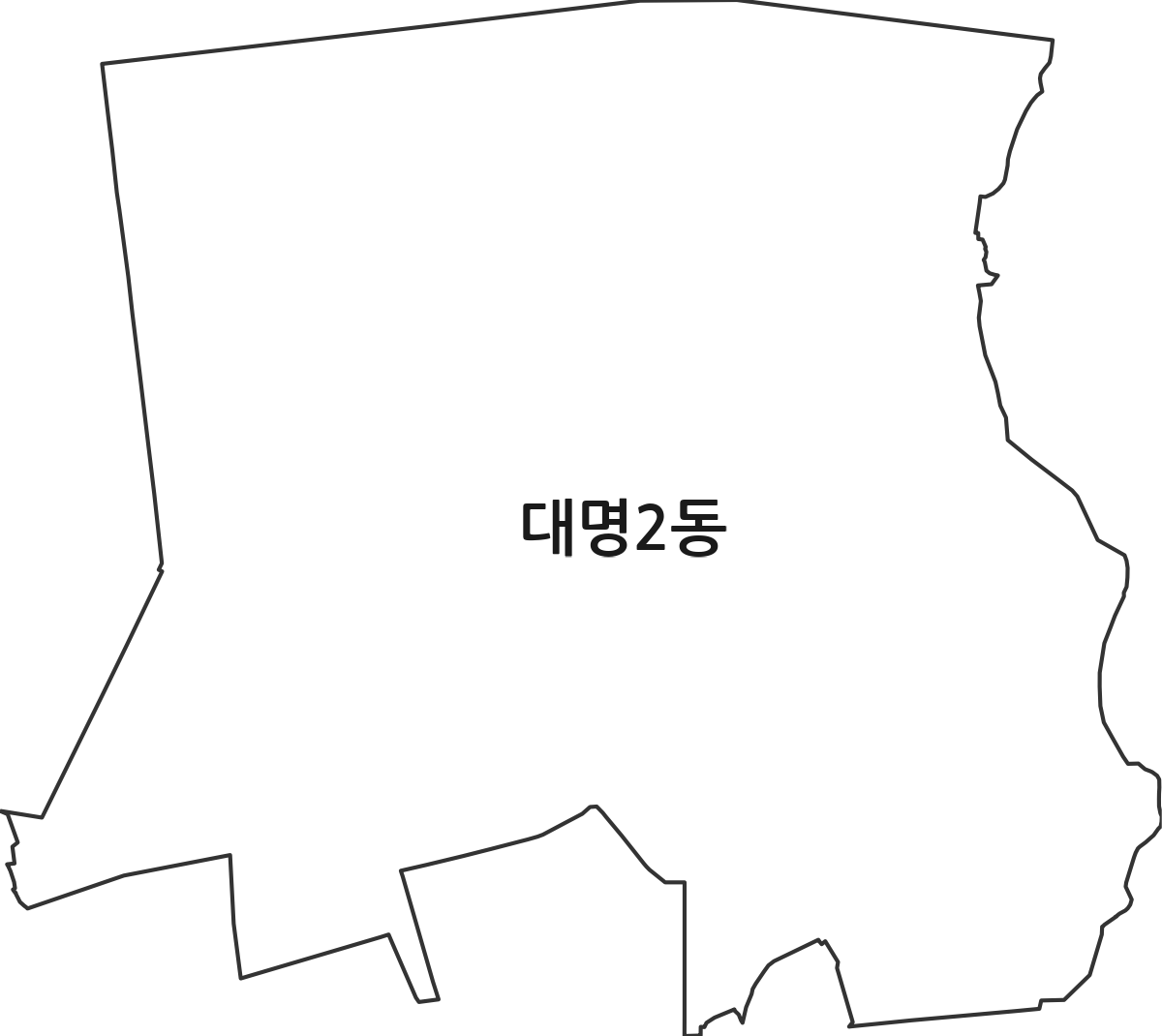 대구광역시 남구 대명2동 행정동 행정구역 경계 지도