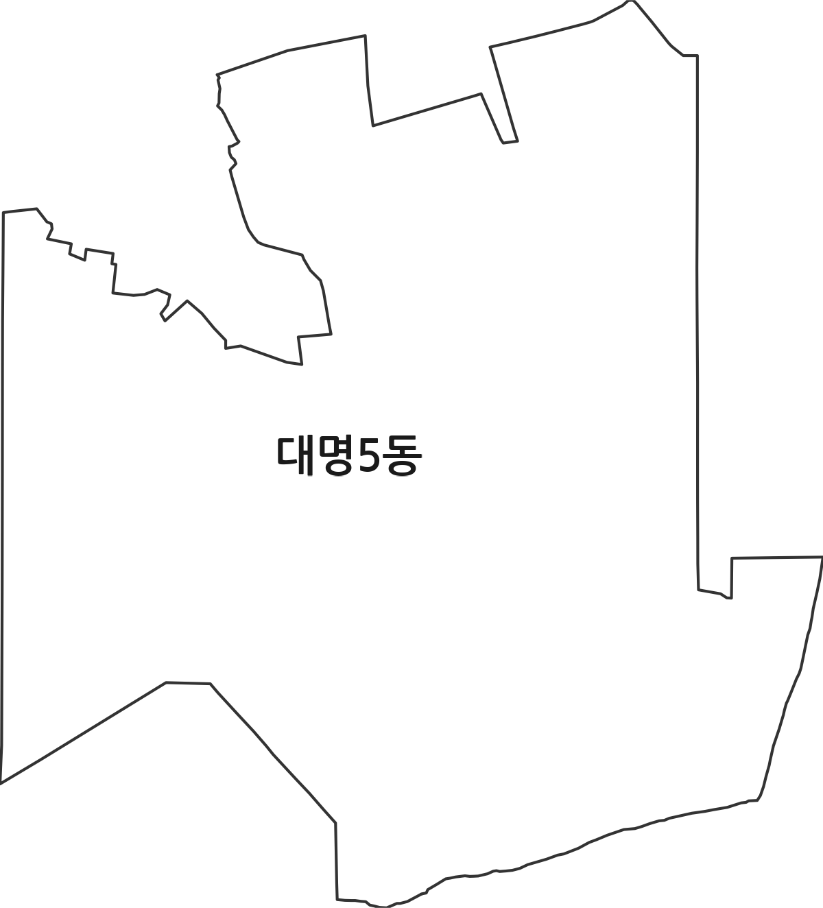 대구광역시 남구 대명5동 행정동 행정구역 경계 지도