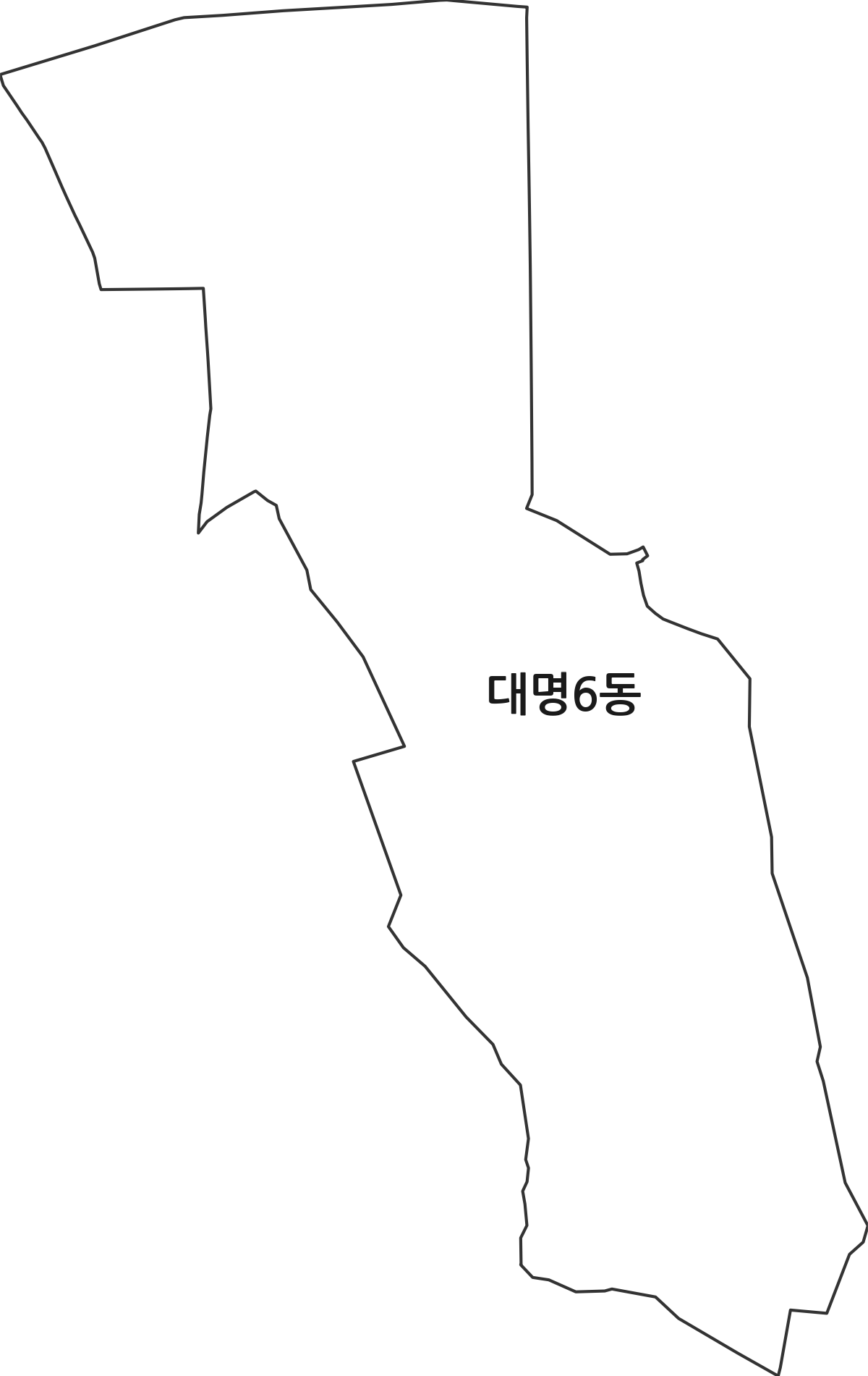 대구광역시 남구 대명6동 행정동 행정구역 경계 지도