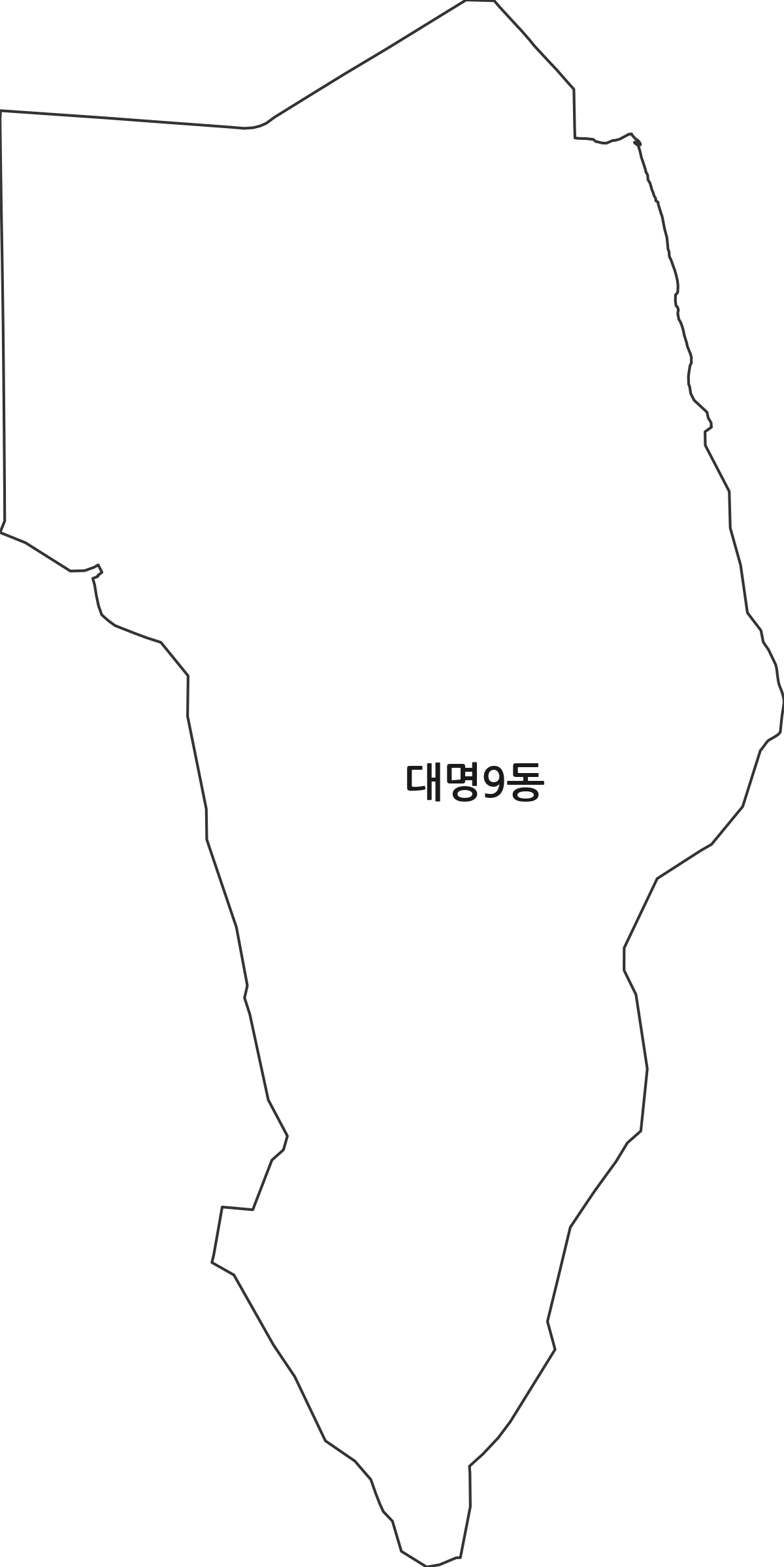 대구광역시 남구 대명9동 행정동 행정구역 경계 지도