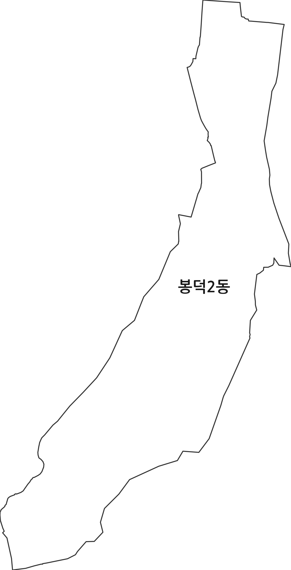 대구광역시 남구 봉덕2동 행정동 행정구역 경계 지도