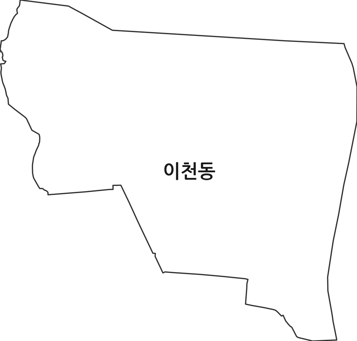 대구광역시 남구 이천동 행정동 행정구역 경계 지도