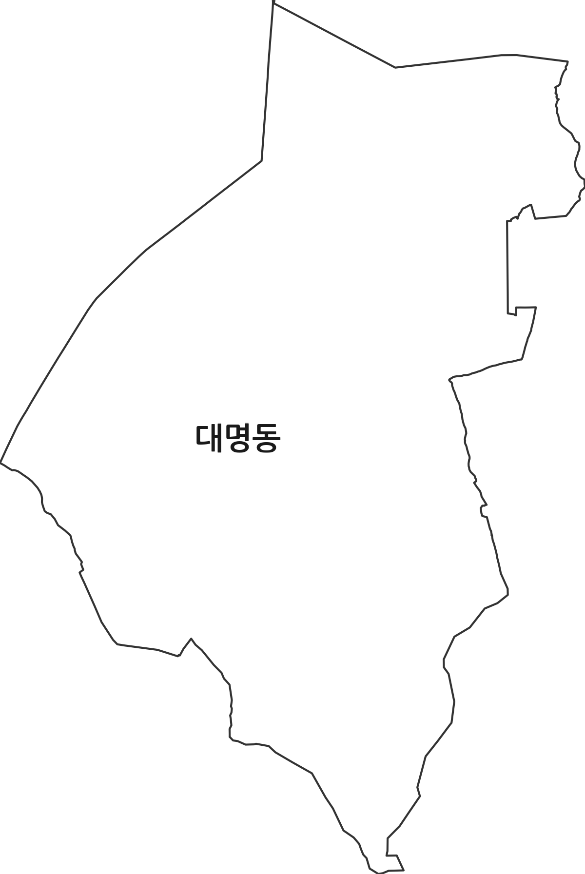 대구광역시 남구 대명동 법정동 행정구역 경계 지도
