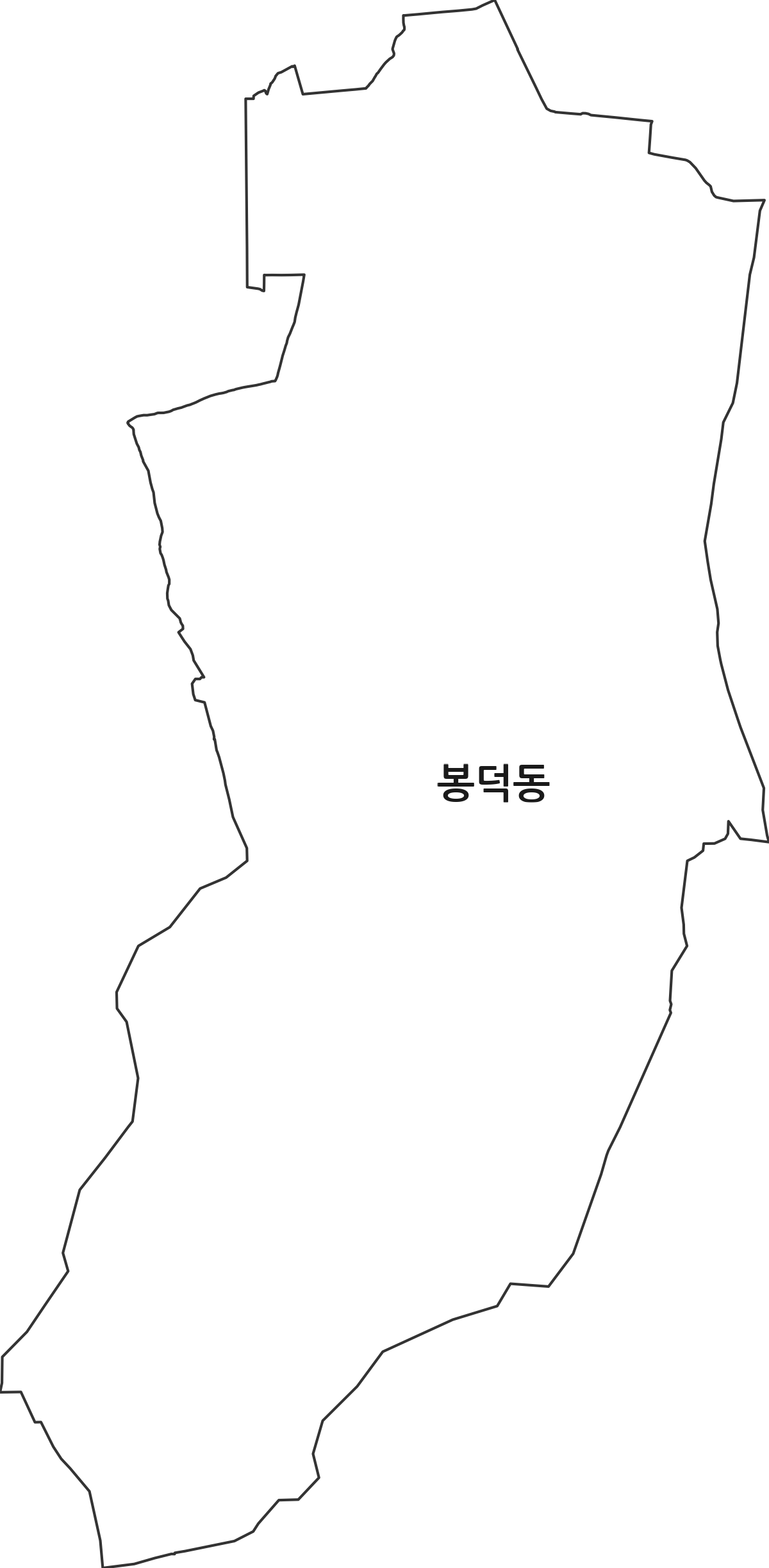 대구광역시 남구 봉덕동 법정동 행정구역 경계 지도