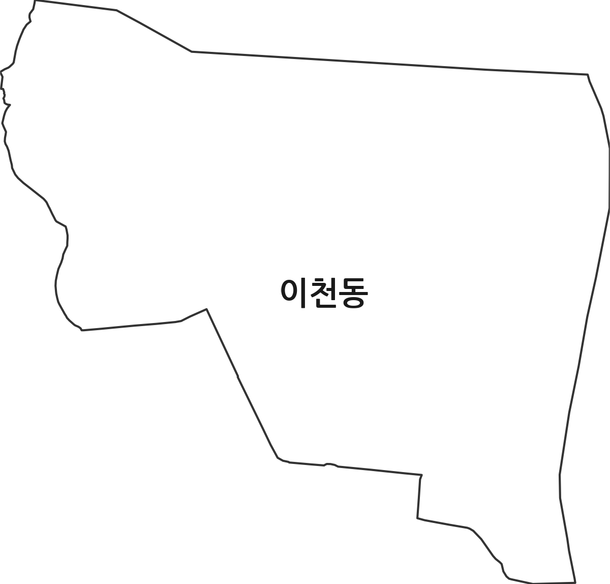 대구광역시 남구 이천동 법정동 행정구역 경계 지도