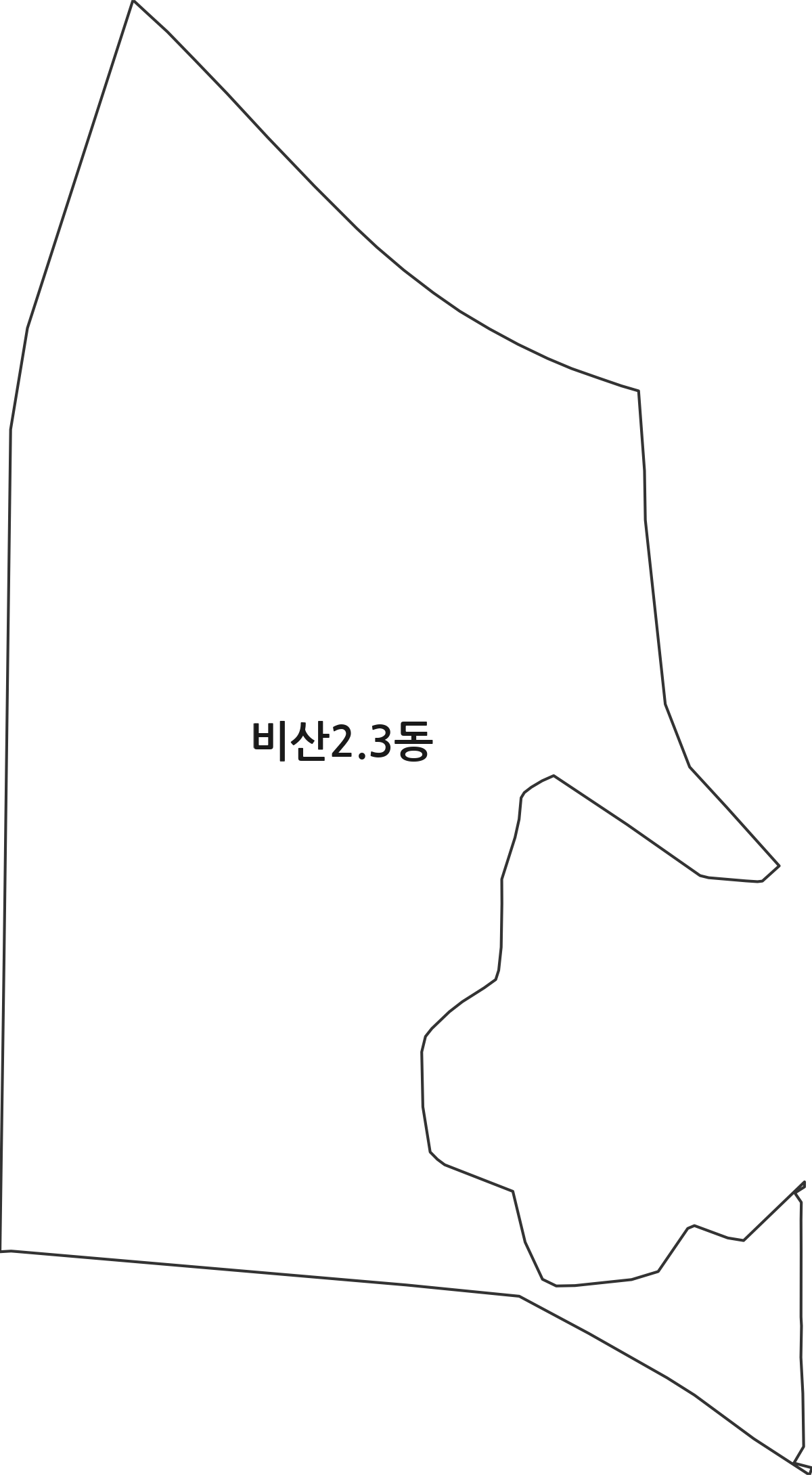대구광역시 서구 비산2.3동 행정동 행정구역 경계 지도
