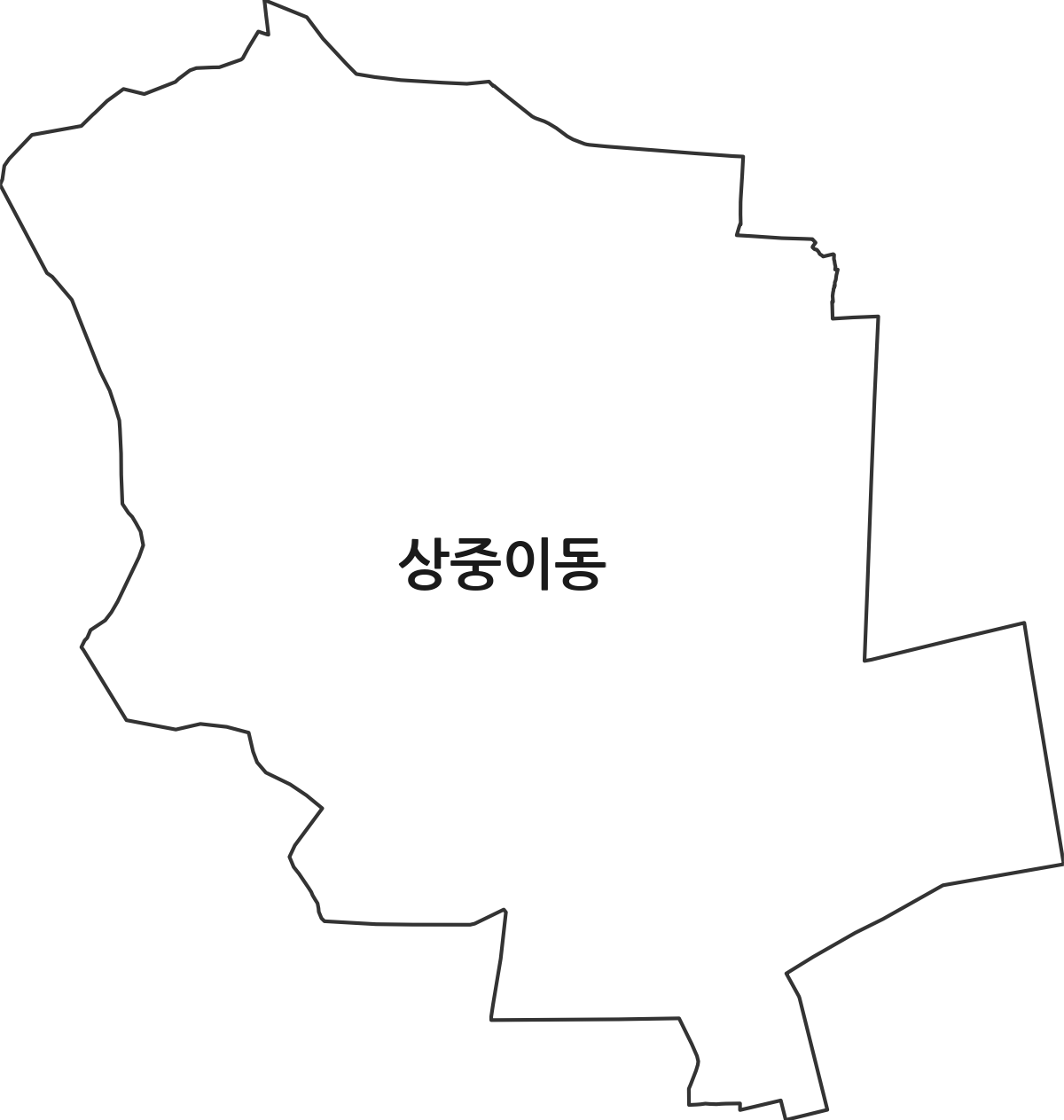 대구광역시 서구 상중이동 행정동 행정구역 경계 지도