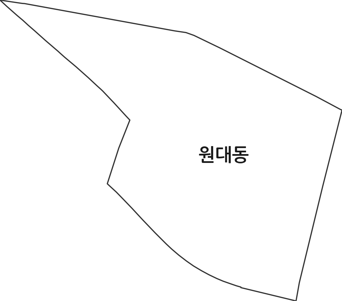 대구광역시 서구 원대동 행정동 행정구역 경계 지도