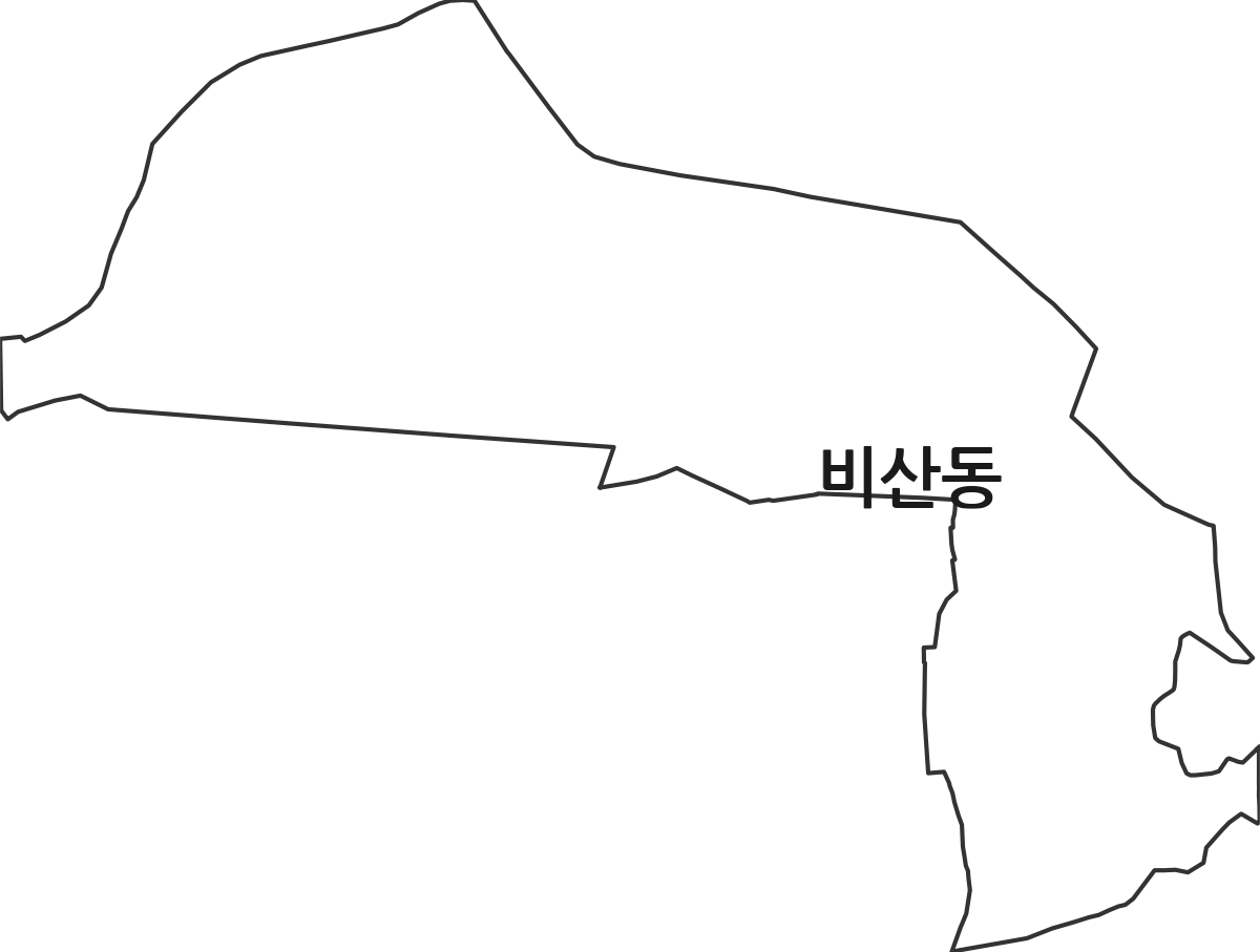 대구광역시 서구 비산동 법정동 행정구역 경계 지도