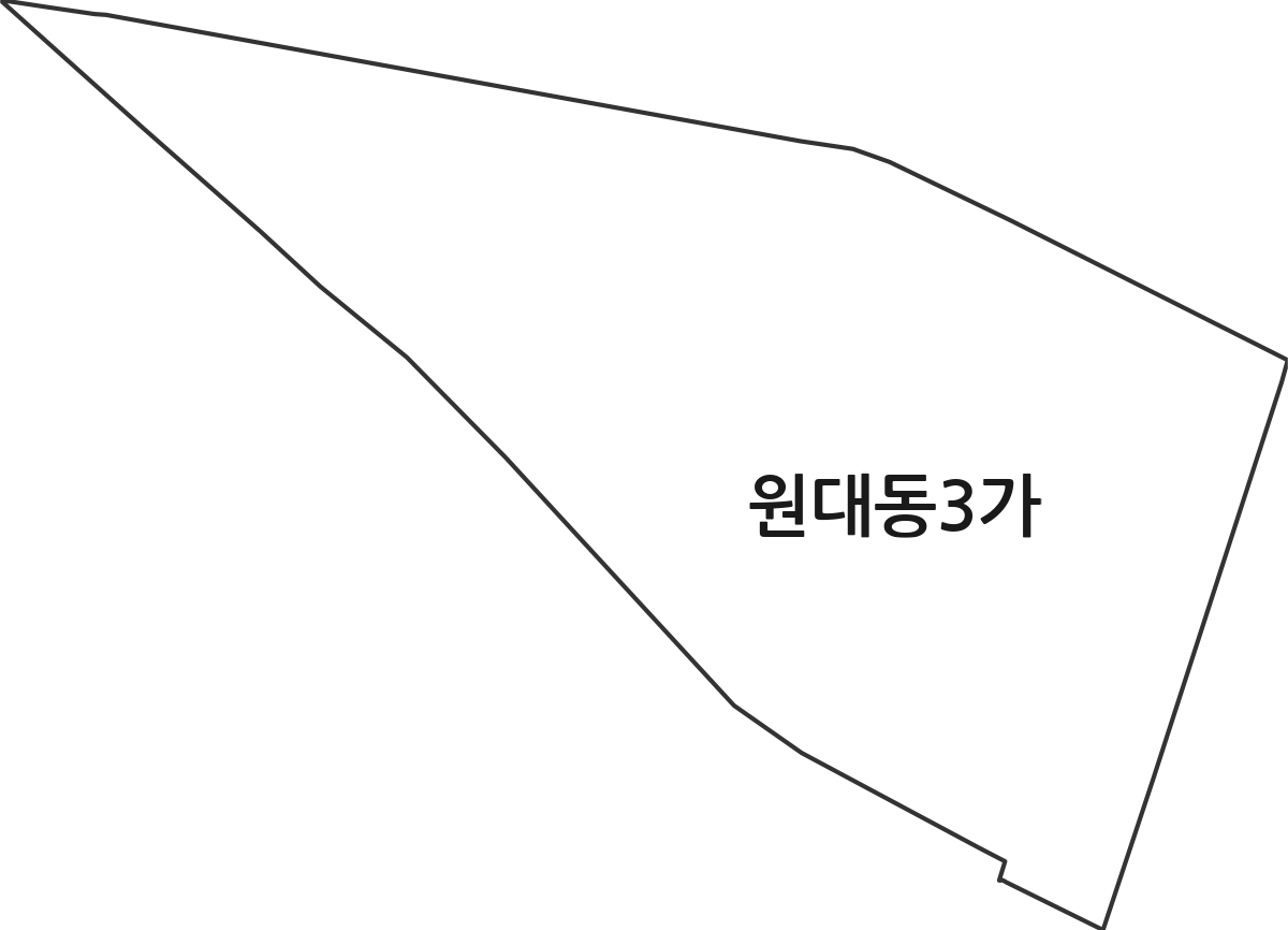 대구광역시 서구 원대동3가 법정동 행정구역 경계 지도