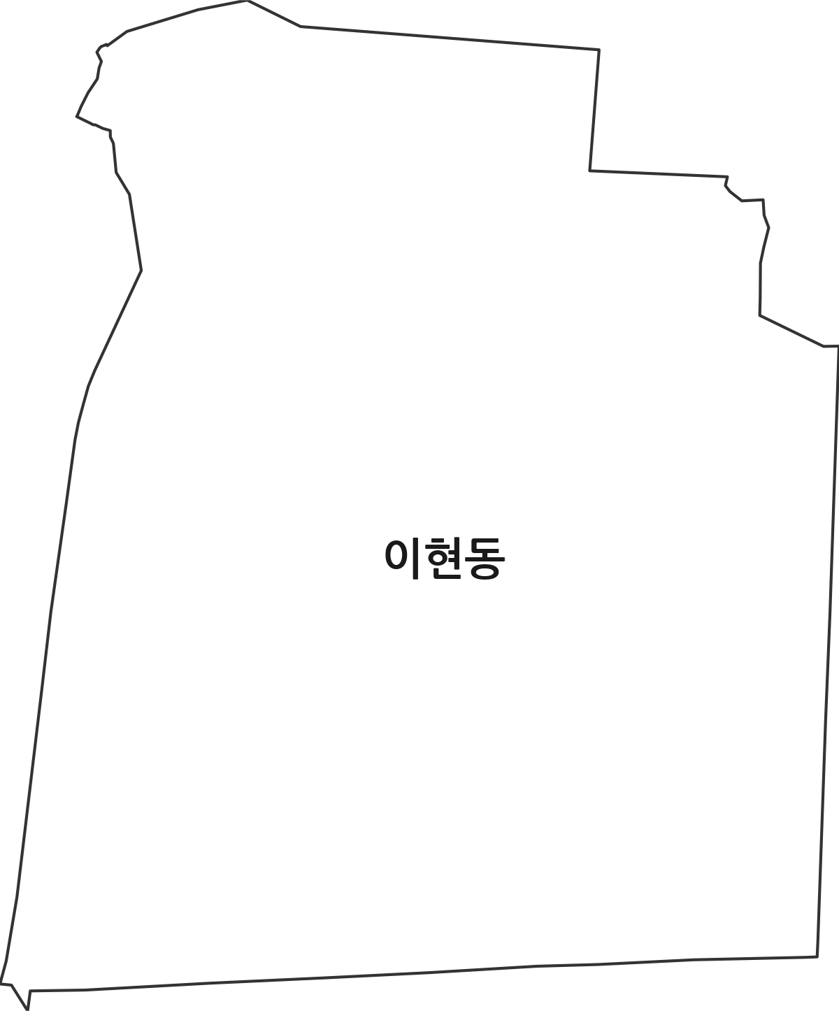 대구광역시 서구 이현동 법정동 행정구역 경계 지도
