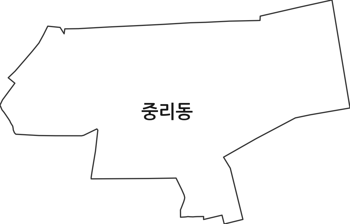 대구광역시 서구 중리동 법정동 행정구역 경계 지도