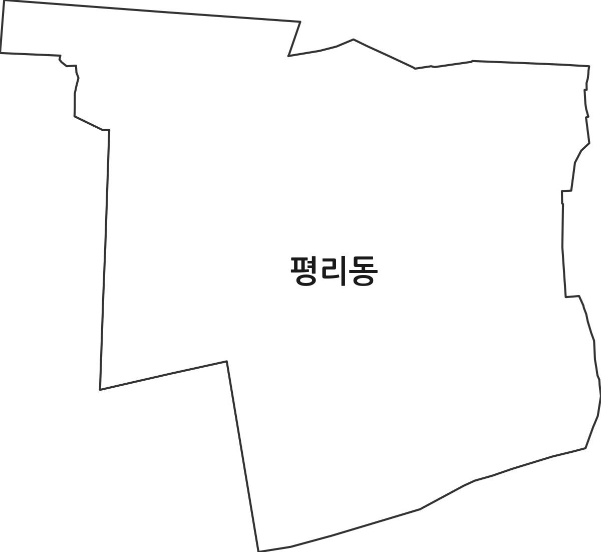 대구광역시 서구 평리동 법정동 행정구역 경계 지도