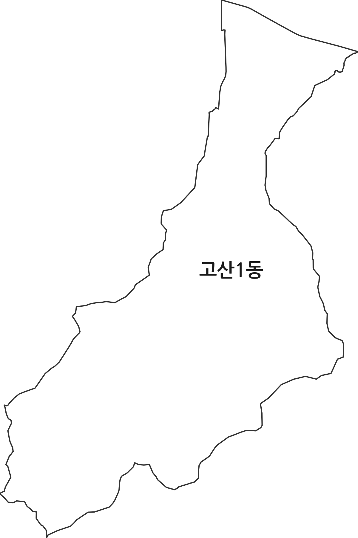 대구광역시 수성구 고산1동 행정동 행정구역 경계 지도