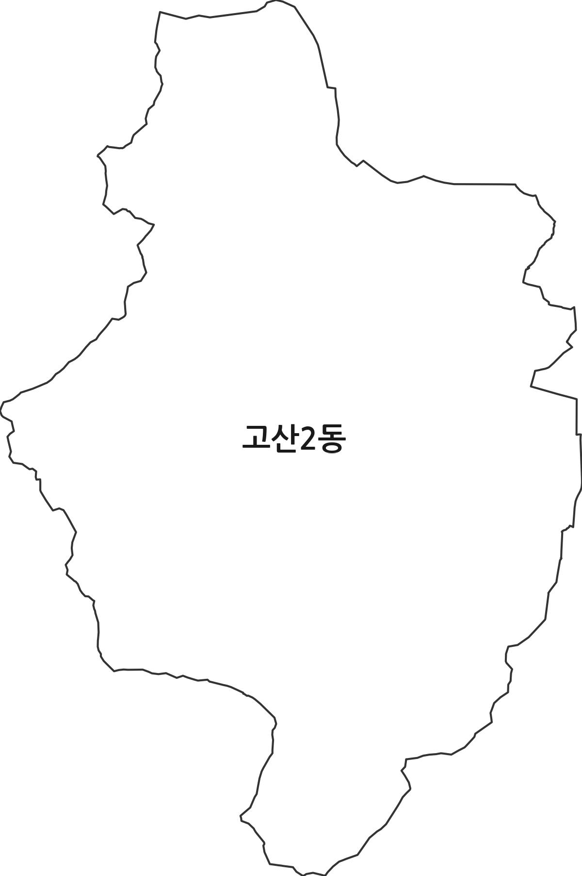 대구광역시 수성구 고산2동 행정동 행정구역 경계 지도
