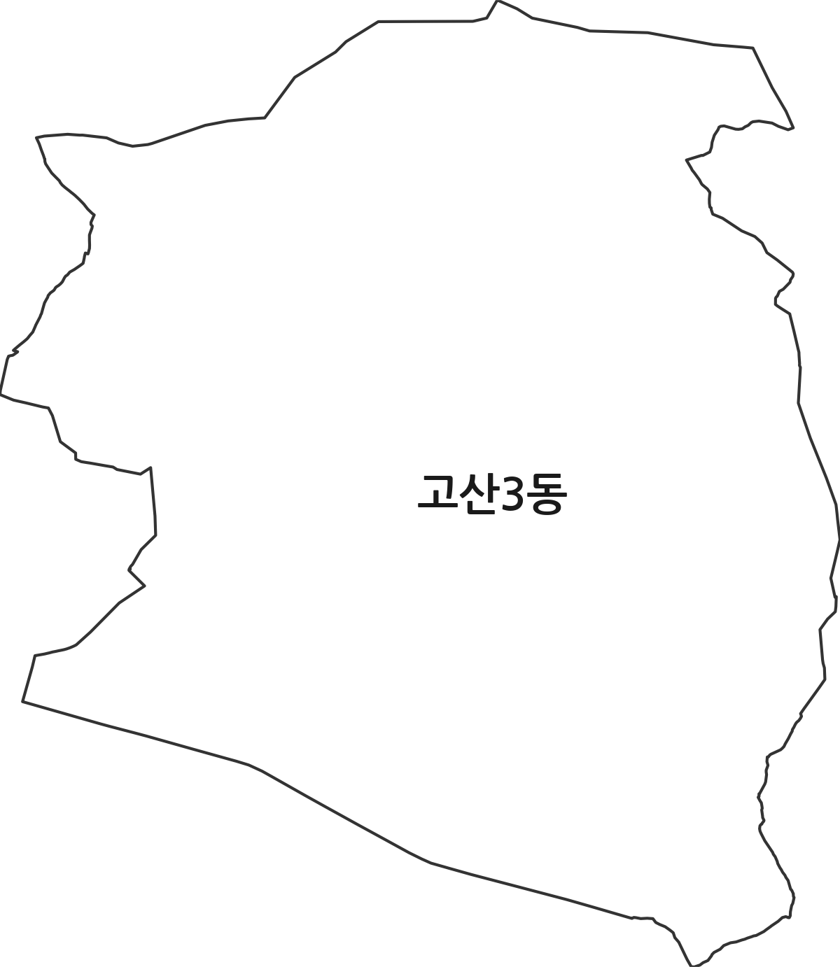 대구광역시 수성구 고산3동 행정동 행정구역 경계 지도