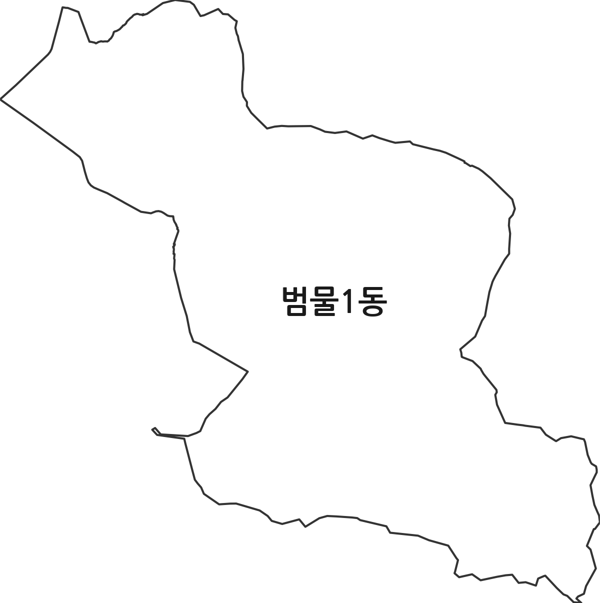 대구광역시 수성구 범물1동 행정동 행정구역 경계 지도