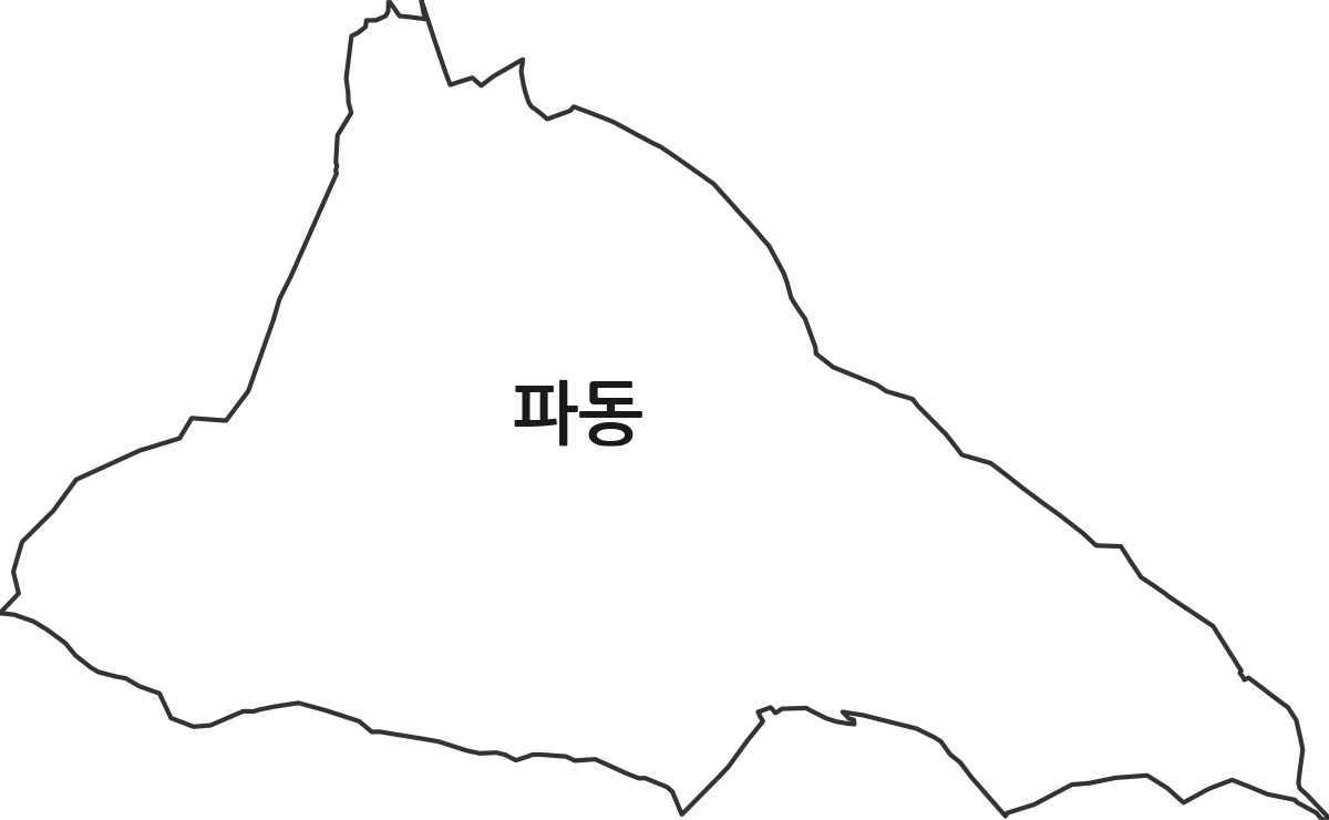 대구광역시 수성구 파동 행정동 행정구역 경계 지도