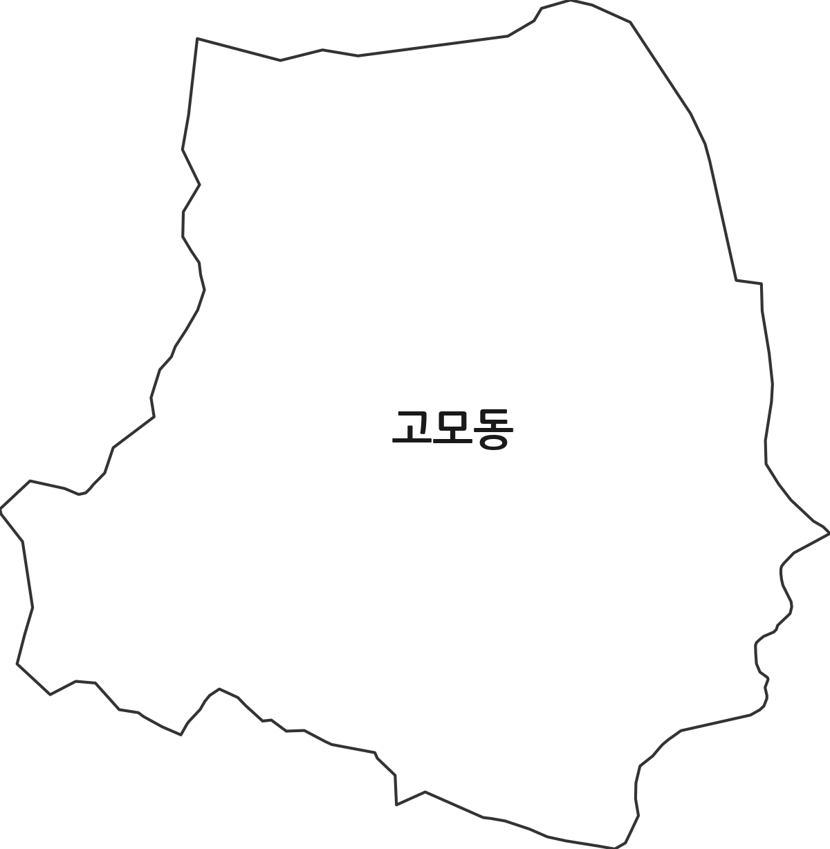 대구광역시 수성구 고모동 법정동 행정구역 경계 지도
