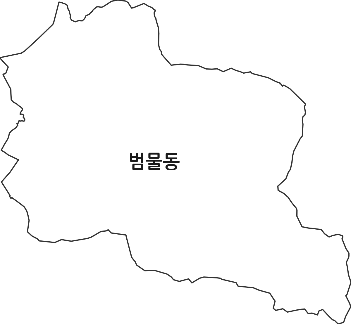 대구광역시 수성구 범물동 법정동 행정구역 경계 지도
