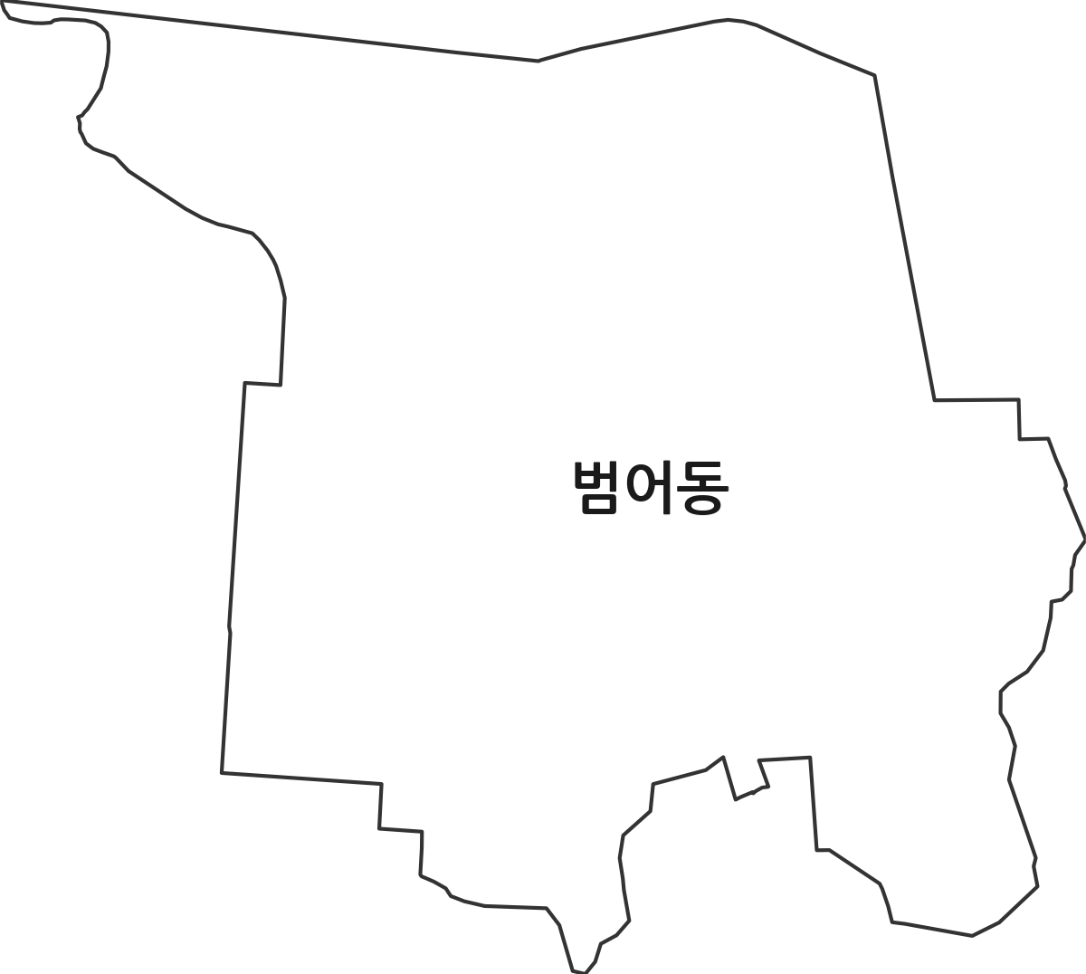 대구광역시 수성구 범어동 법정동 행정구역 경계 지도