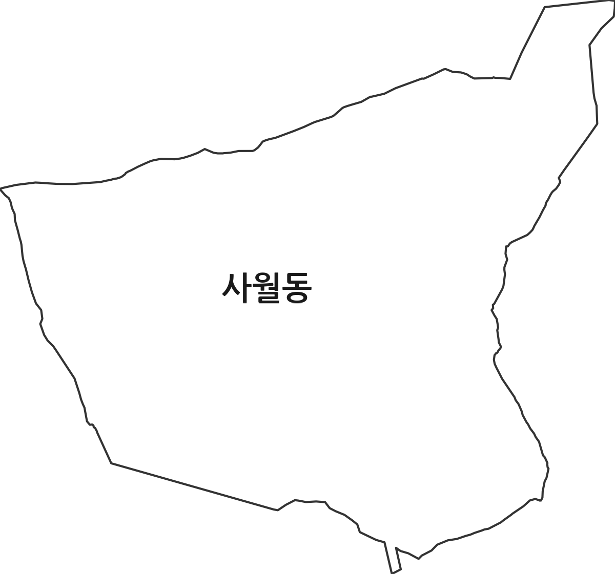 대구광역시 수성구 사월동 법정동 행정구역 경계 지도