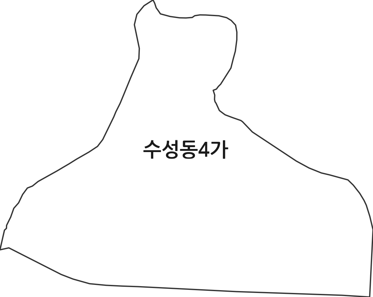 대구광역시 수성구 수성동4가 법정동 행정구역 경계 지도