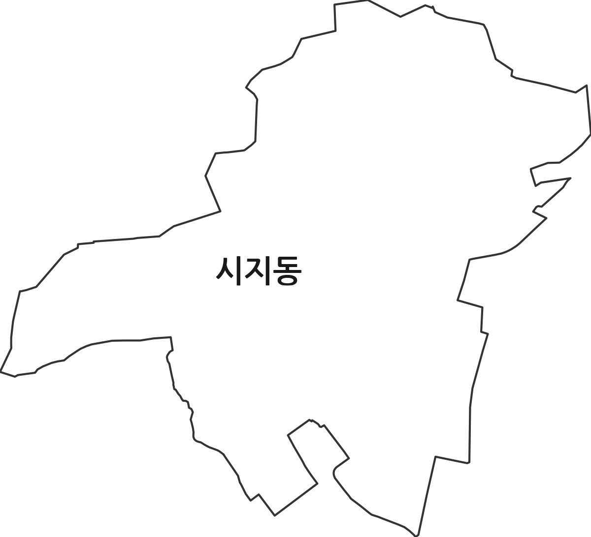 대구광역시 수성구 시지동 법정동 행정구역 경계 지도