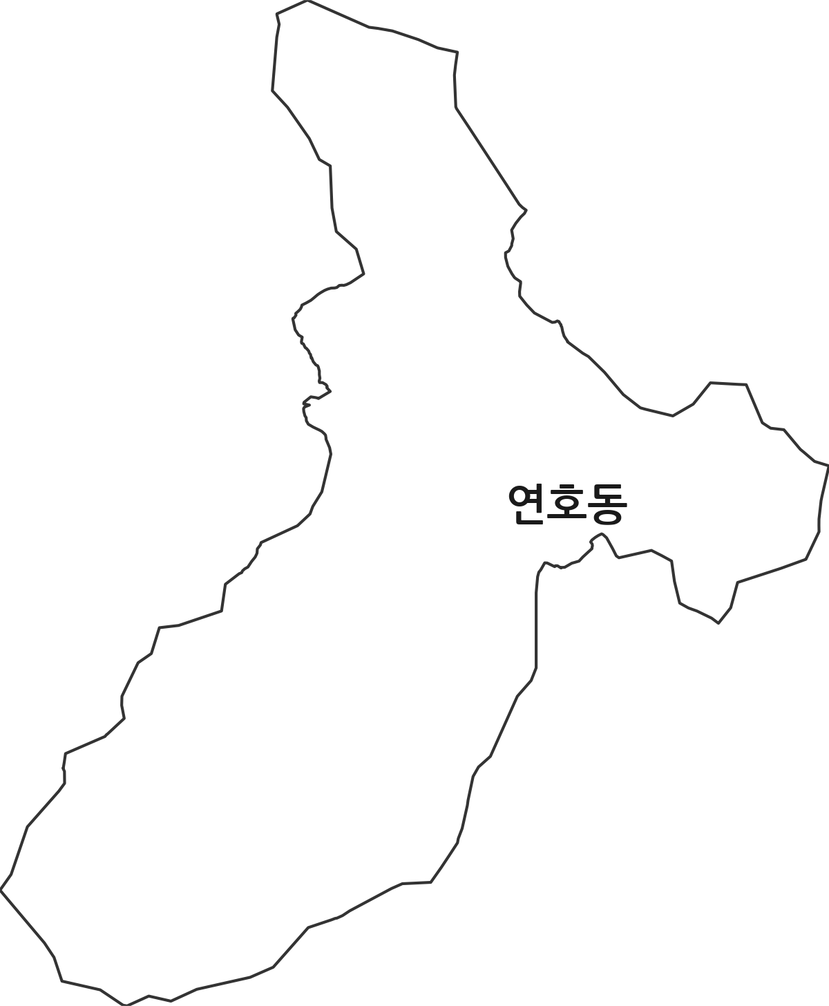 대구광역시 수성구 연호동 법정동 행정구역 경계 지도