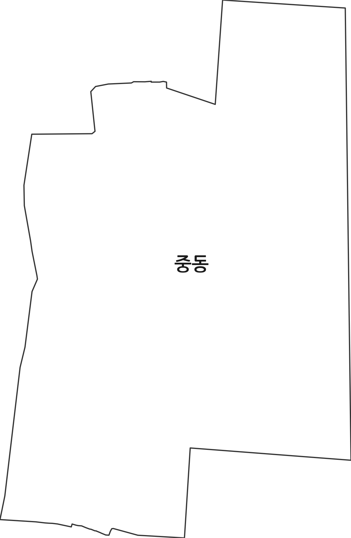 대구광역시 수성구 중동 법정동 행정구역 경계 지도