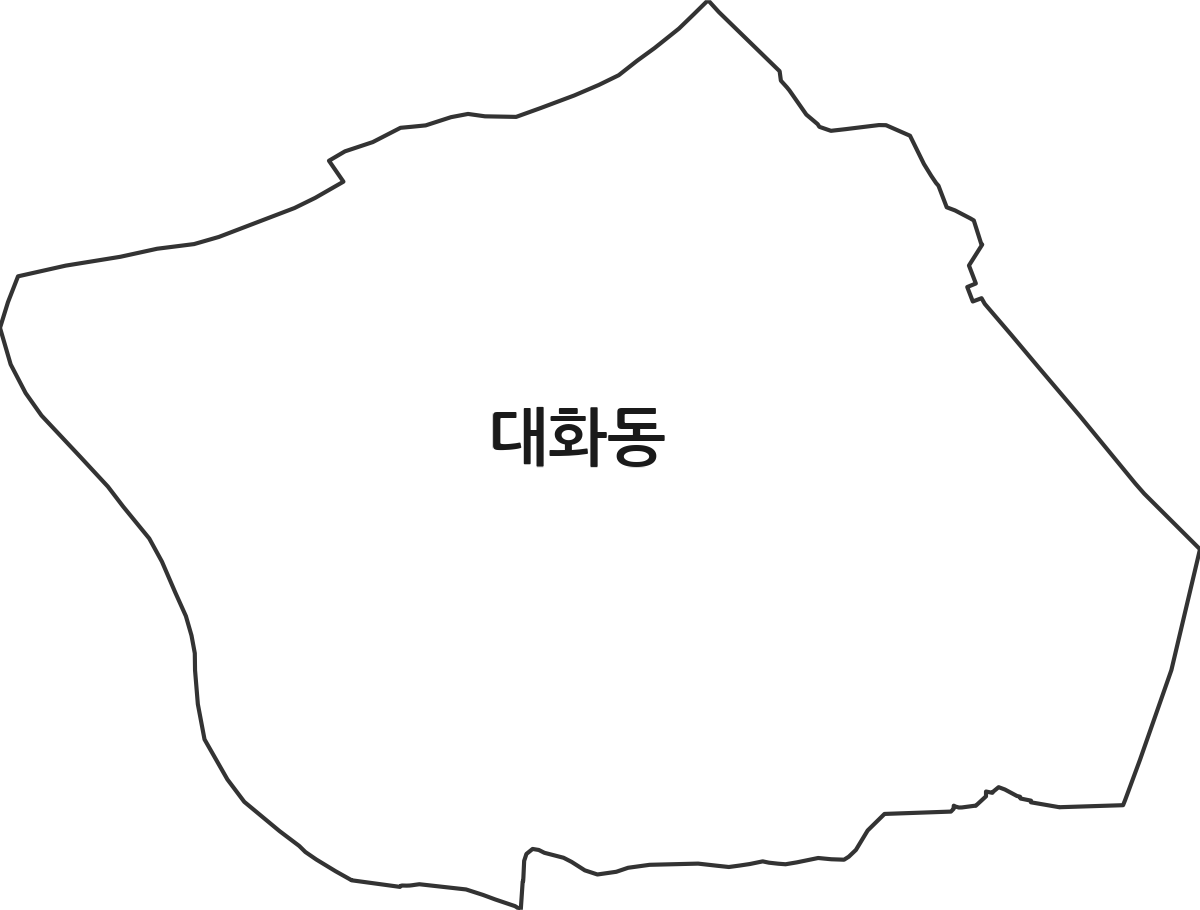 대전광역시 대덕구 대화동 행정동 행정구역 경계 지도