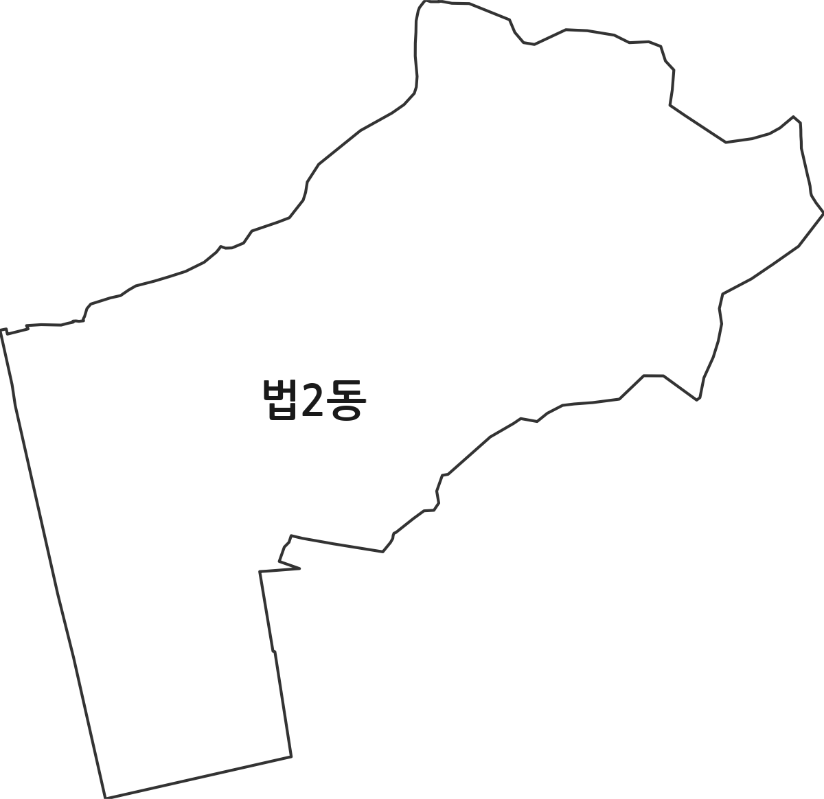 대전광역시 대덕구 법2동 행정동 행정구역 경계 지도