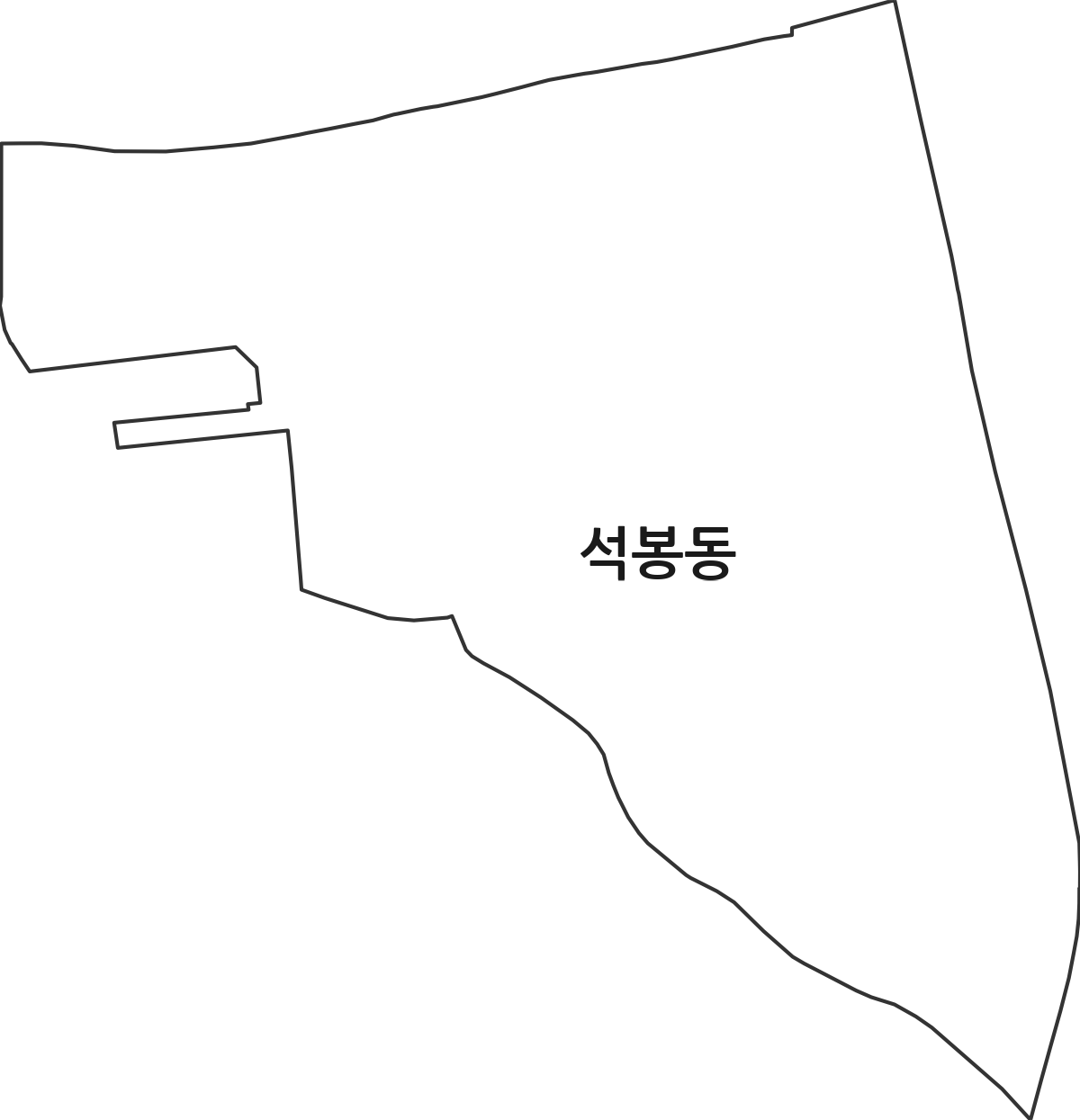 대전광역시 대덕구 석봉동 행정동 행정구역 경계 지도