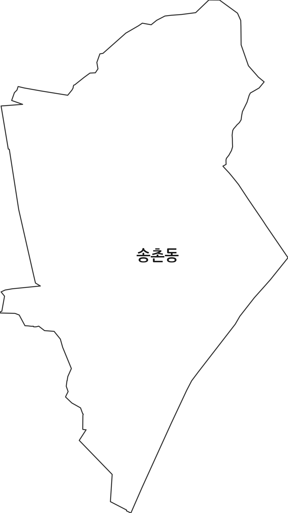 대전광역시 대덕구 송촌동 행정동 행정구역 경계 지도