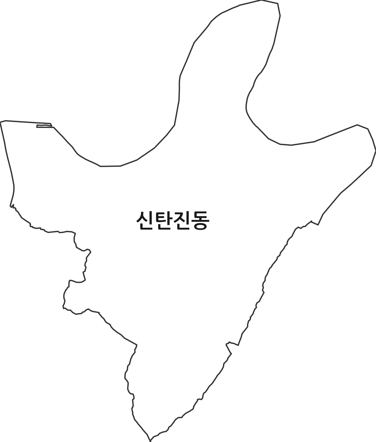 대전광역시 대덕구 신탄진동 행정동 행정구역 경계 지도