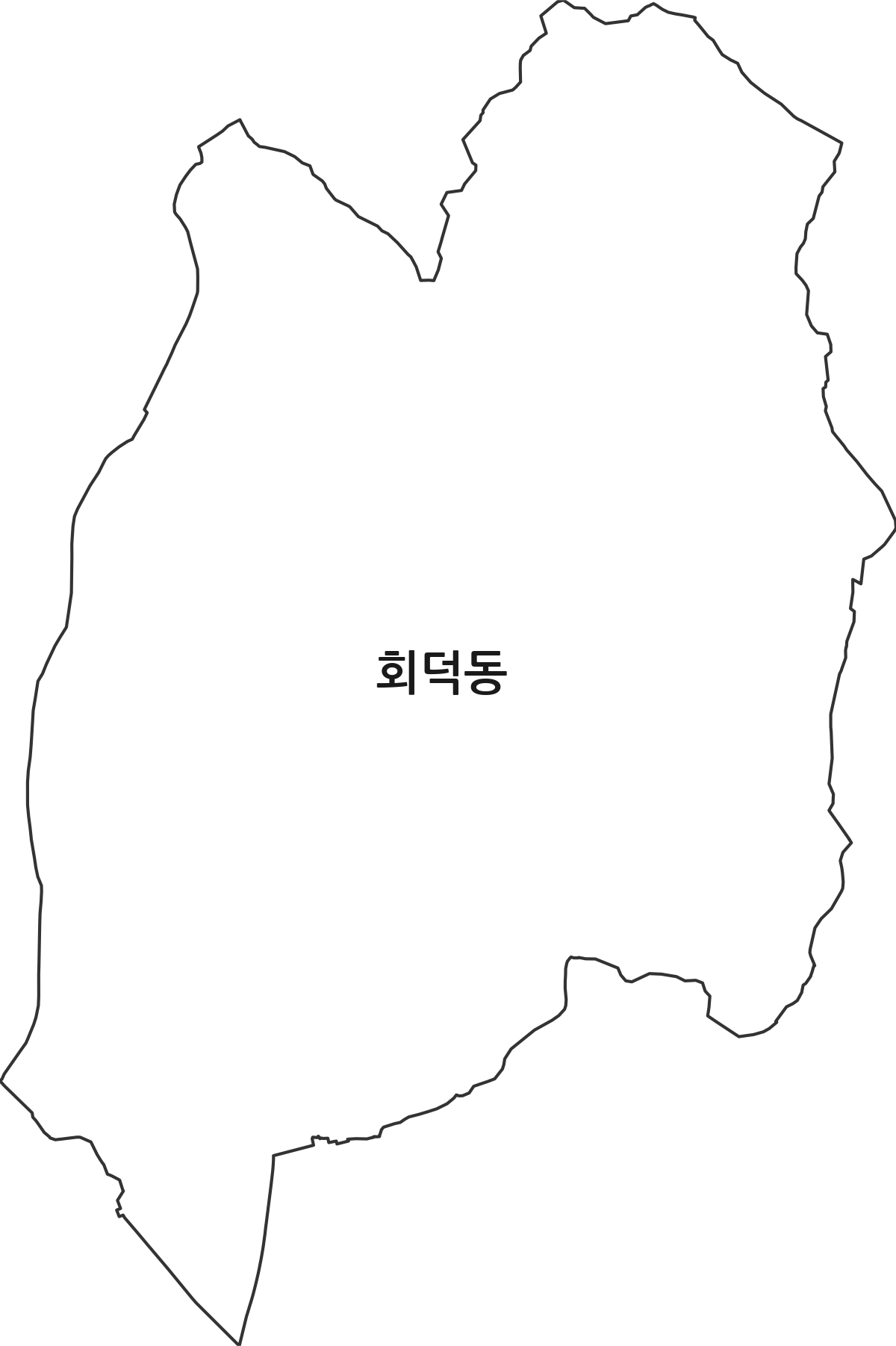 대전광역시 대덕구 회덕동 행정동 행정구역 경계 지도