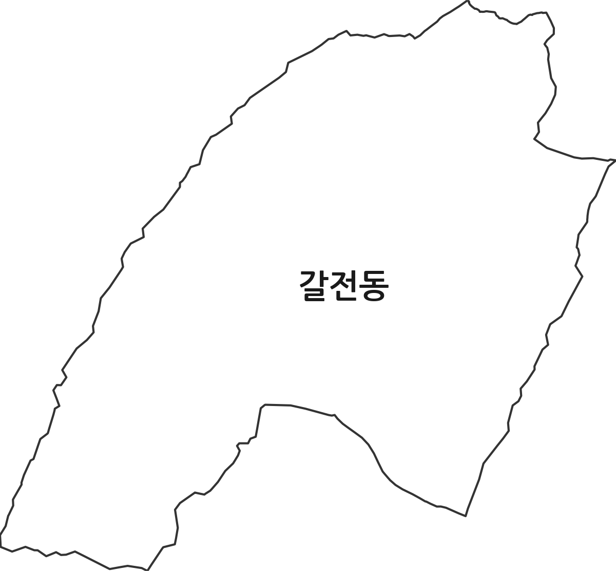 대전광역시 대덕구 갈전동 법정동 행정구역 경계 지도