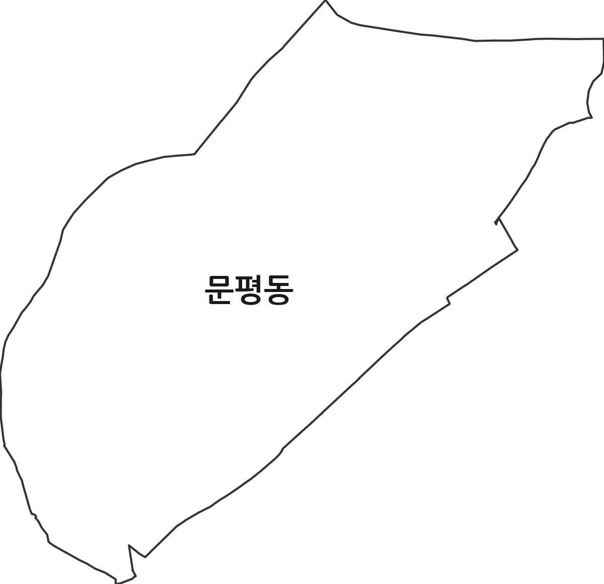 대전광역시 대덕구 문평동 법정동 행정구역 경계 지도