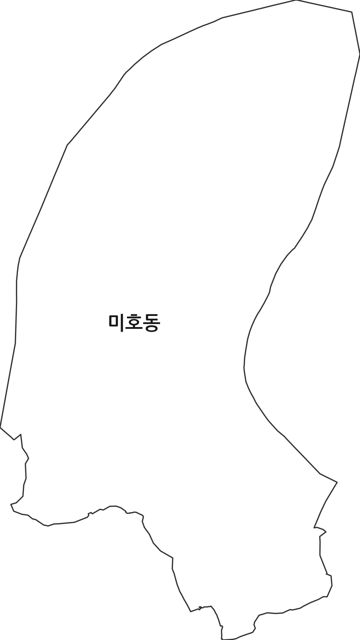 대전광역시 대덕구 미호동 법정동 행정구역 경계 지도