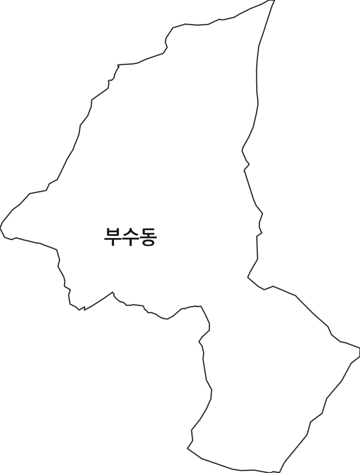 대전광역시 대덕구 부수동 법정동 행정구역 경계 지도