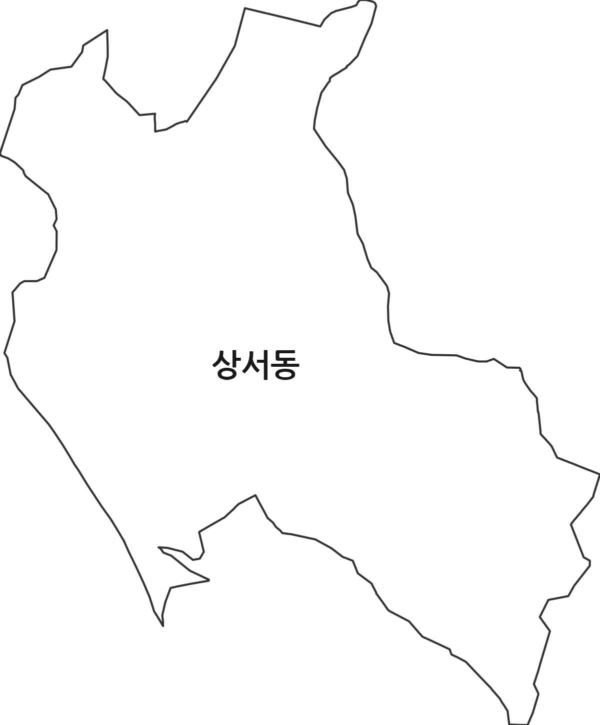대전광역시 대덕구 상서동 법정동 행정구역 경계 지도