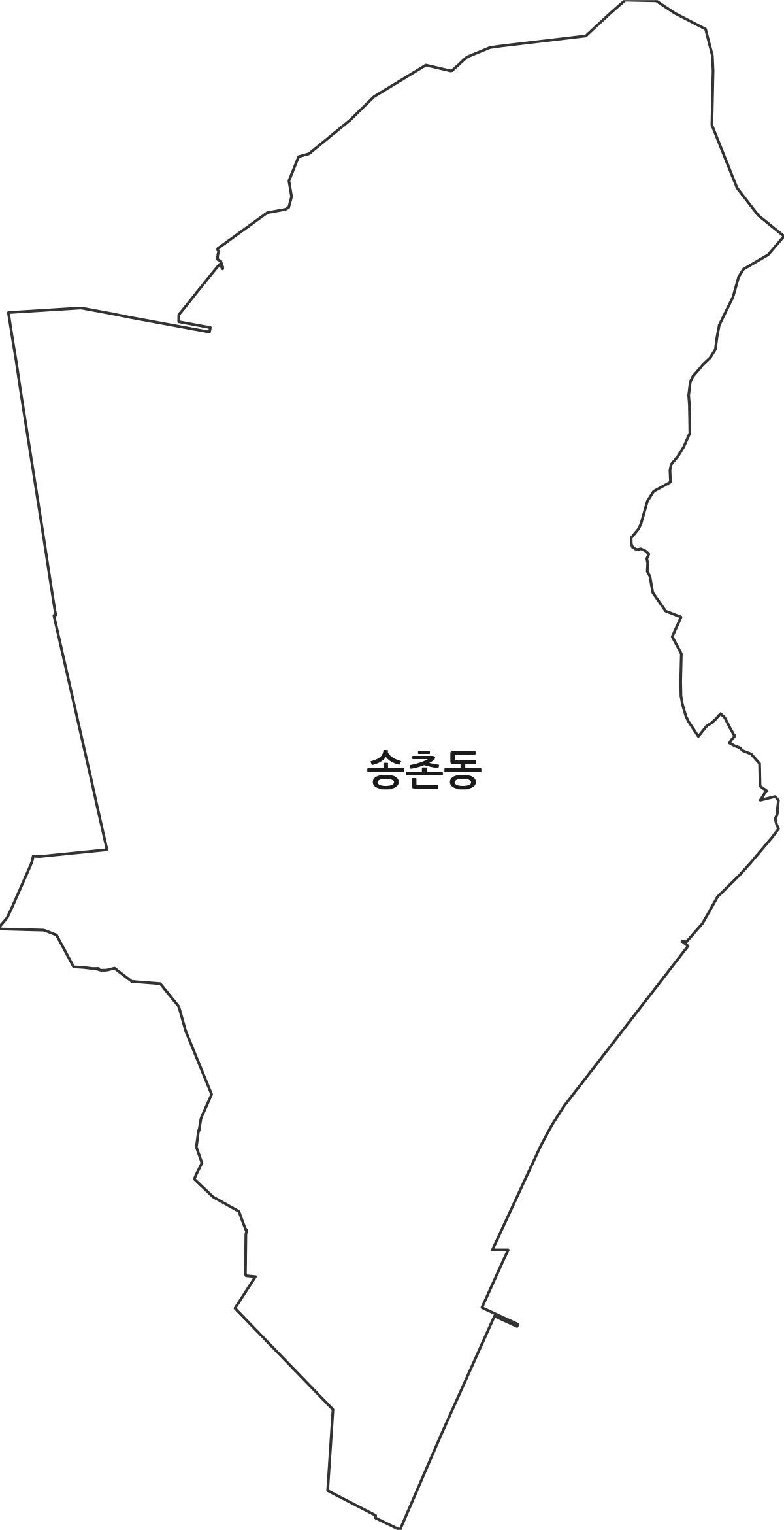 대전광역시 대덕구 송촌동 법정동 행정구역 경계 지도